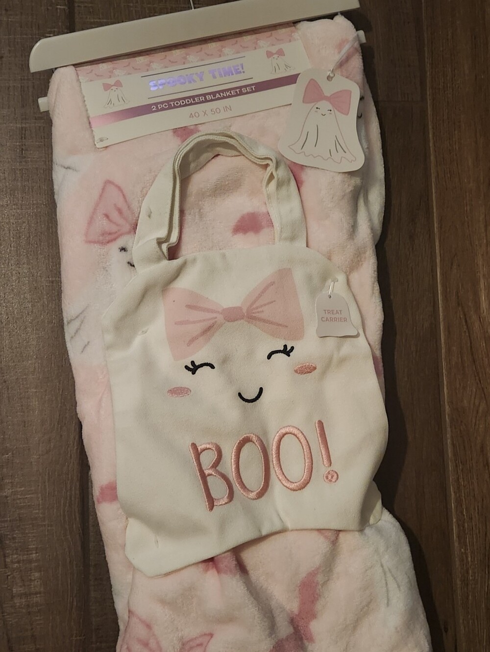 GAP Toddler Pink & Cream 'Boo!' Blanket Set